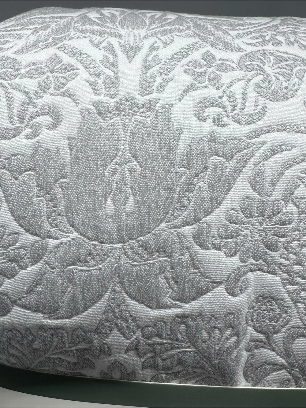 Morris & Co Jacquard Gray Strawberry Thief KING Blanket Faux Fur Reverse Luxury